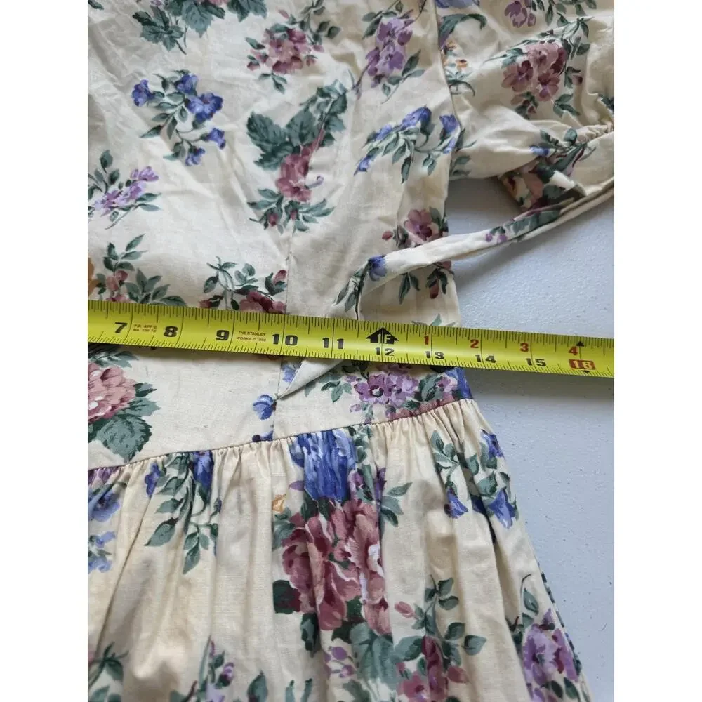 Vintage Jessica McClintock Gunne Sax Dress Girls 14 Floral Lace Prairie Boho